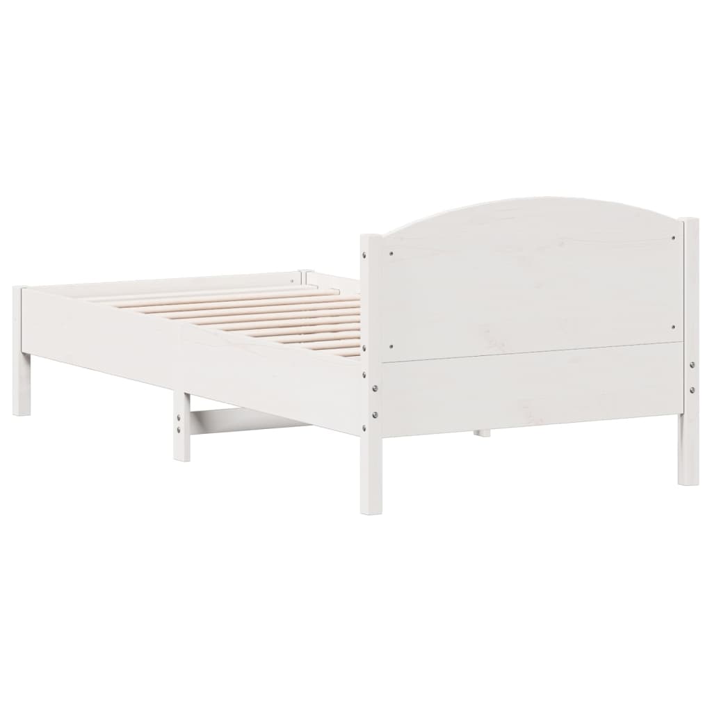 vidaXL Bedframe zonder matras massief grenenhout wit 90x200 cm