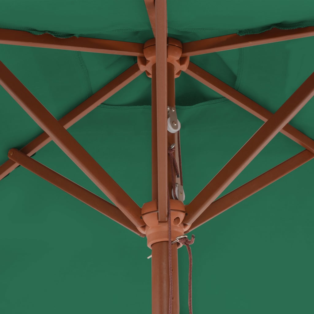 vidaXL Parasol met houten paal 150x200 cm groen
