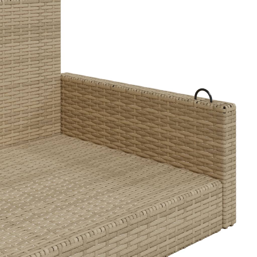 vidaXL Schommelbank 119x56x48 cm poly rattan beige