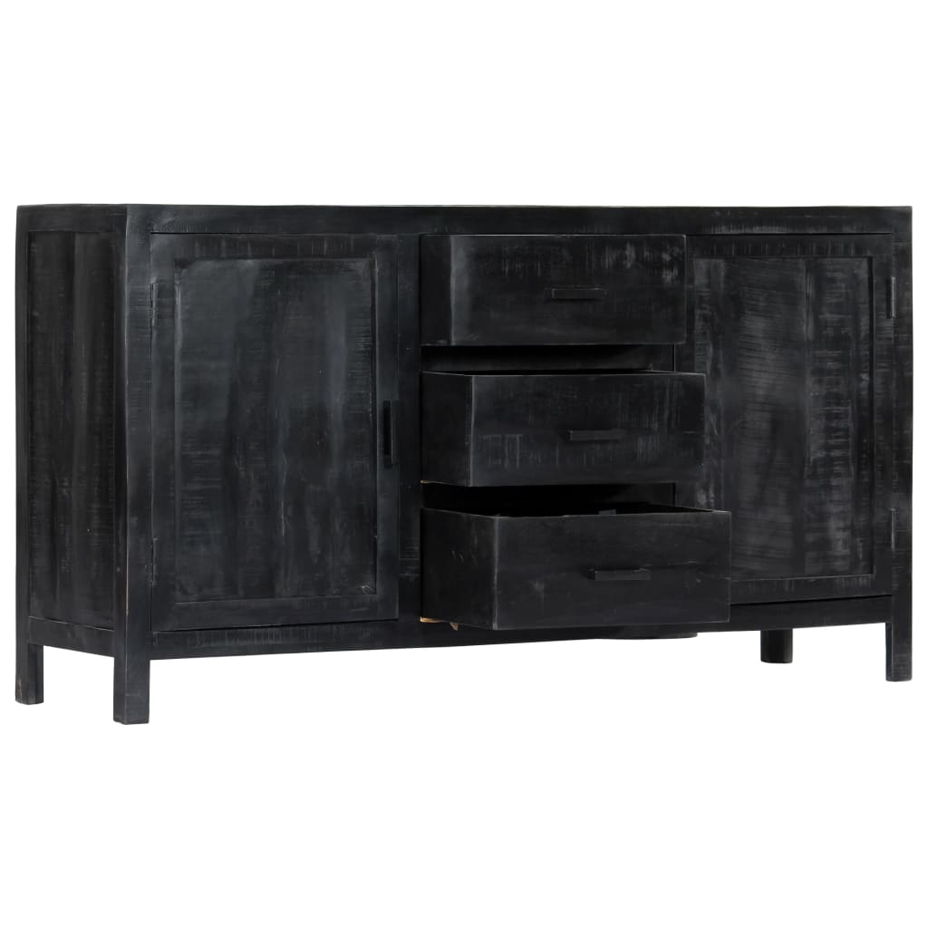 vidaXL Dressoir 147x40x80 cm massief mangohout zwart