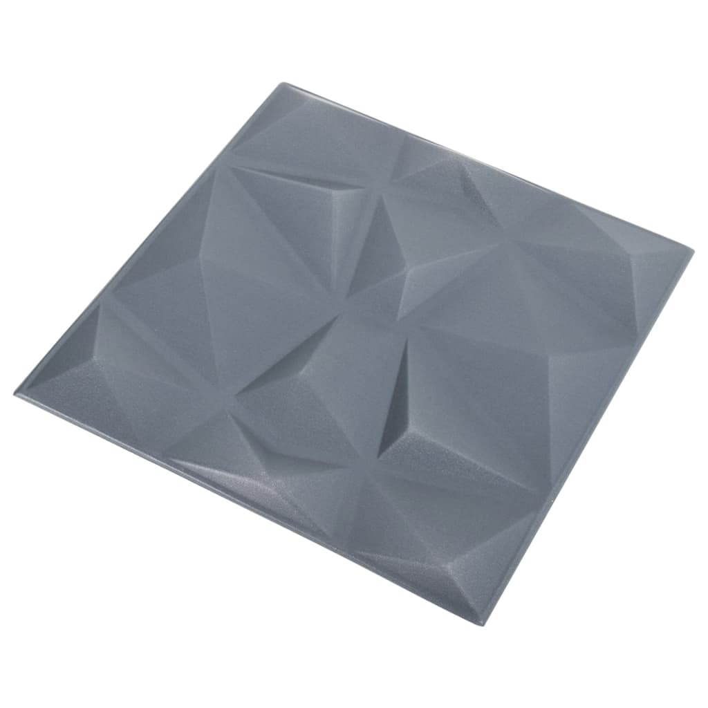 vidaXL 12 st Wandpanelen 3D diamant 3 m² 50x50 cm grijs