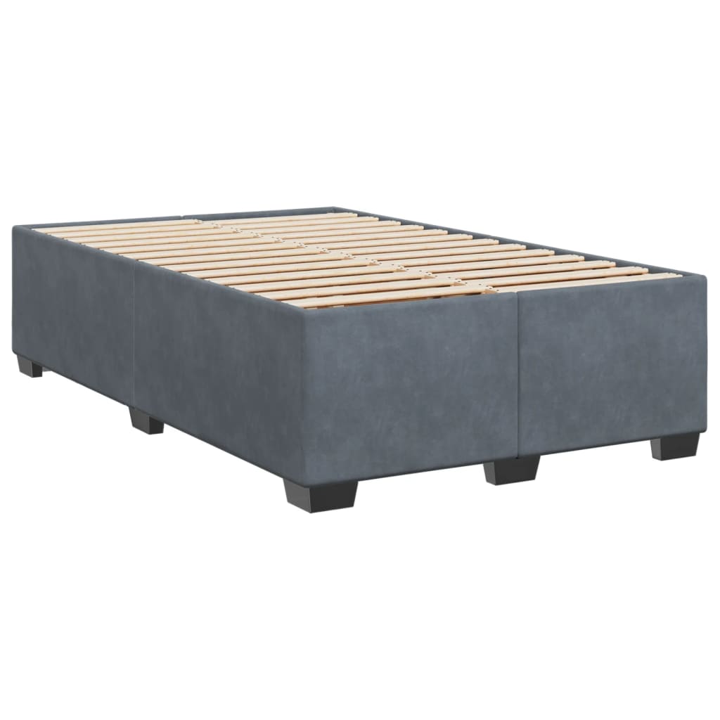 vidaXL Boxspring met matras fluweel donkergrijs 120x190 cm