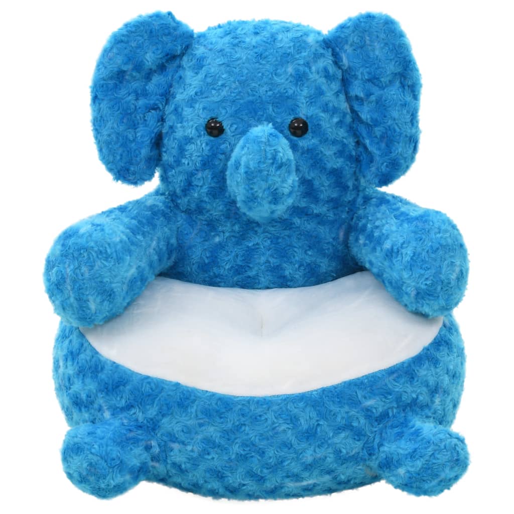 vidaXL Knuffel olifant pluche blauw