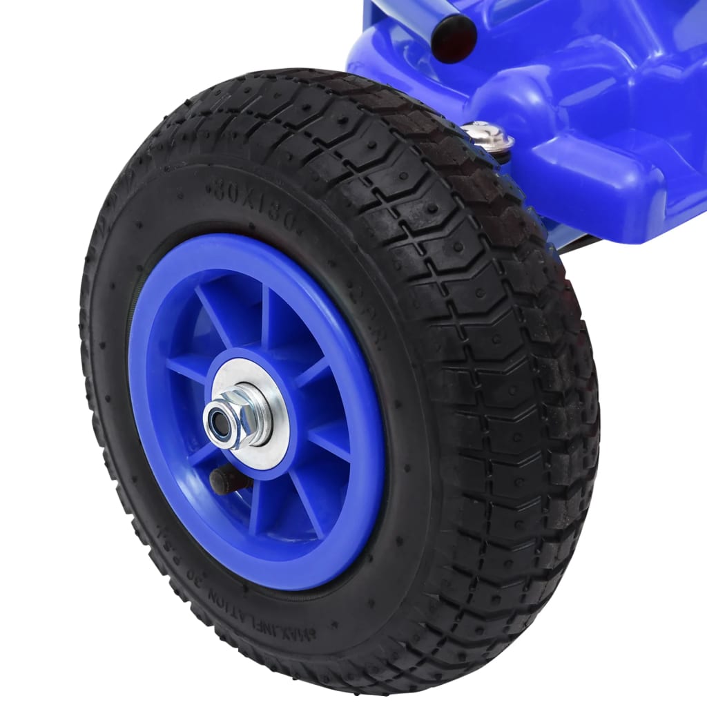 vidaXL Skelter met pedalen en pneumatische banden blauw