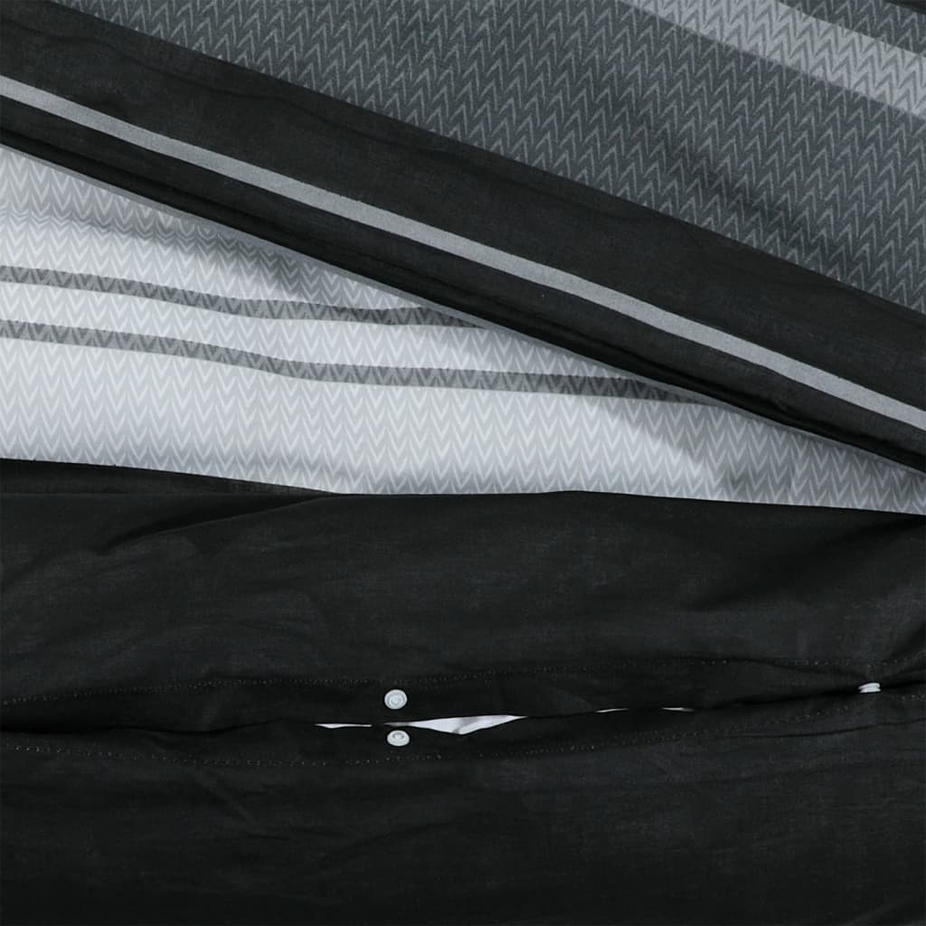 vidaXL Dekbedovertrekset 200x220 cm katoen zwart en wit