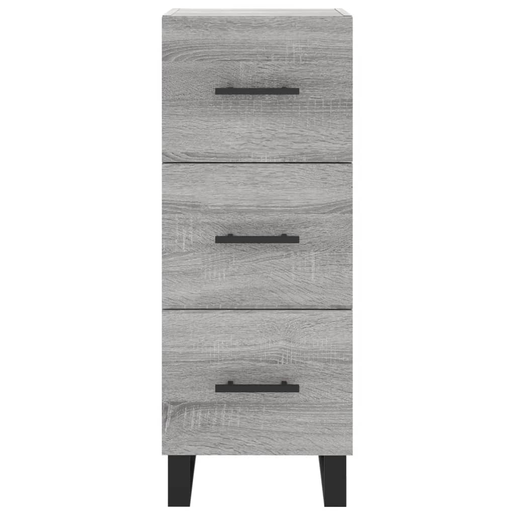 vidaXL Hoge kast 34,5x34x180 cm bewerkt hout grijs sonoma eikenkleurig