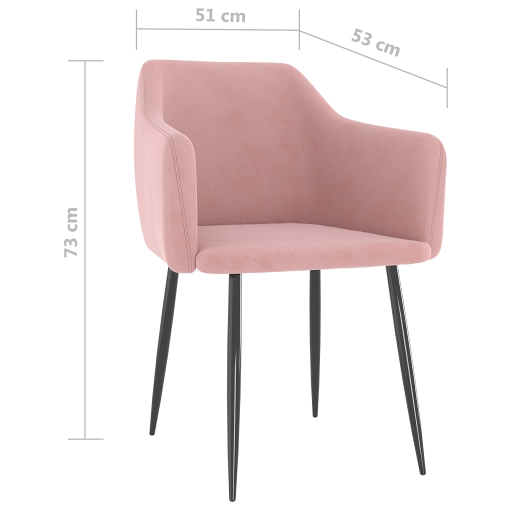 vidaXL Eetkamerstoelen 2 st fluweel roze