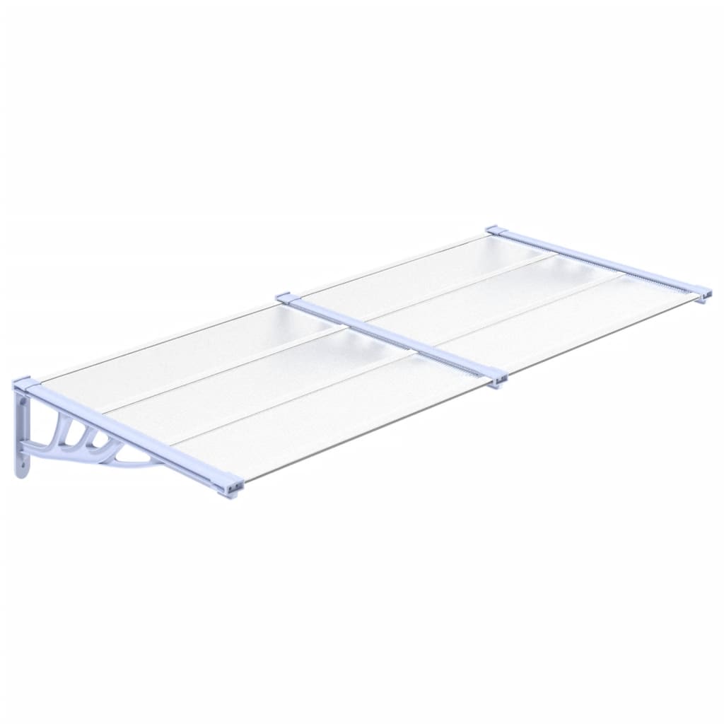 vidaXL Auvent de porte argenté et transparent 120x90 cm polycarbonate