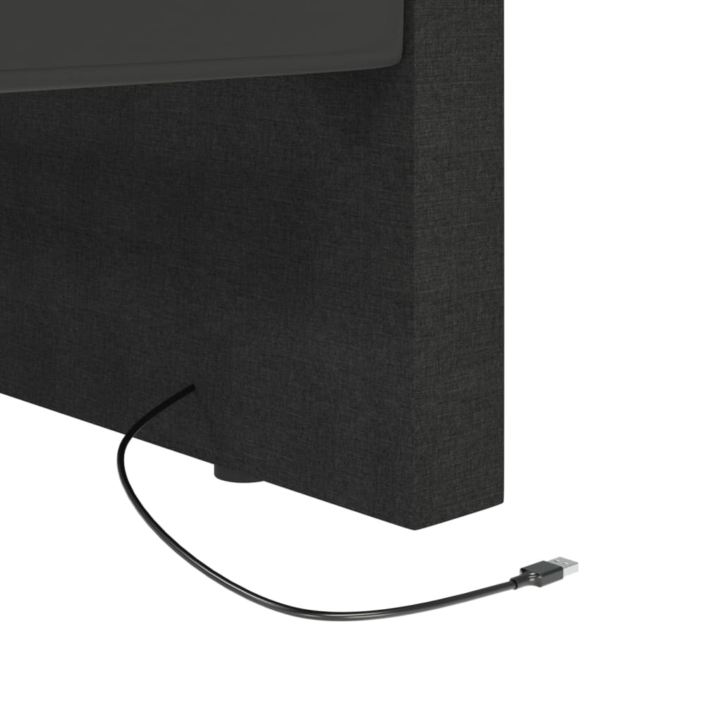 vidaXL Slaapbank met matras en USB stof zwart 90x200 cm