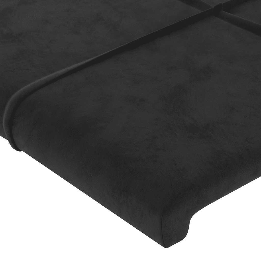 vidaXL Boxspring met matras fluweel zwart 80x200 cm