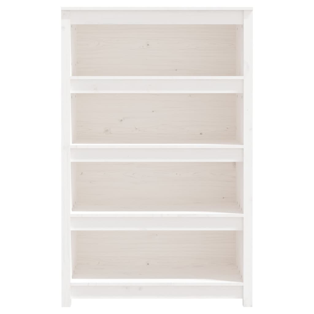 vidaXL Boekenkast 80x35x126 cm massief grenenhout wit