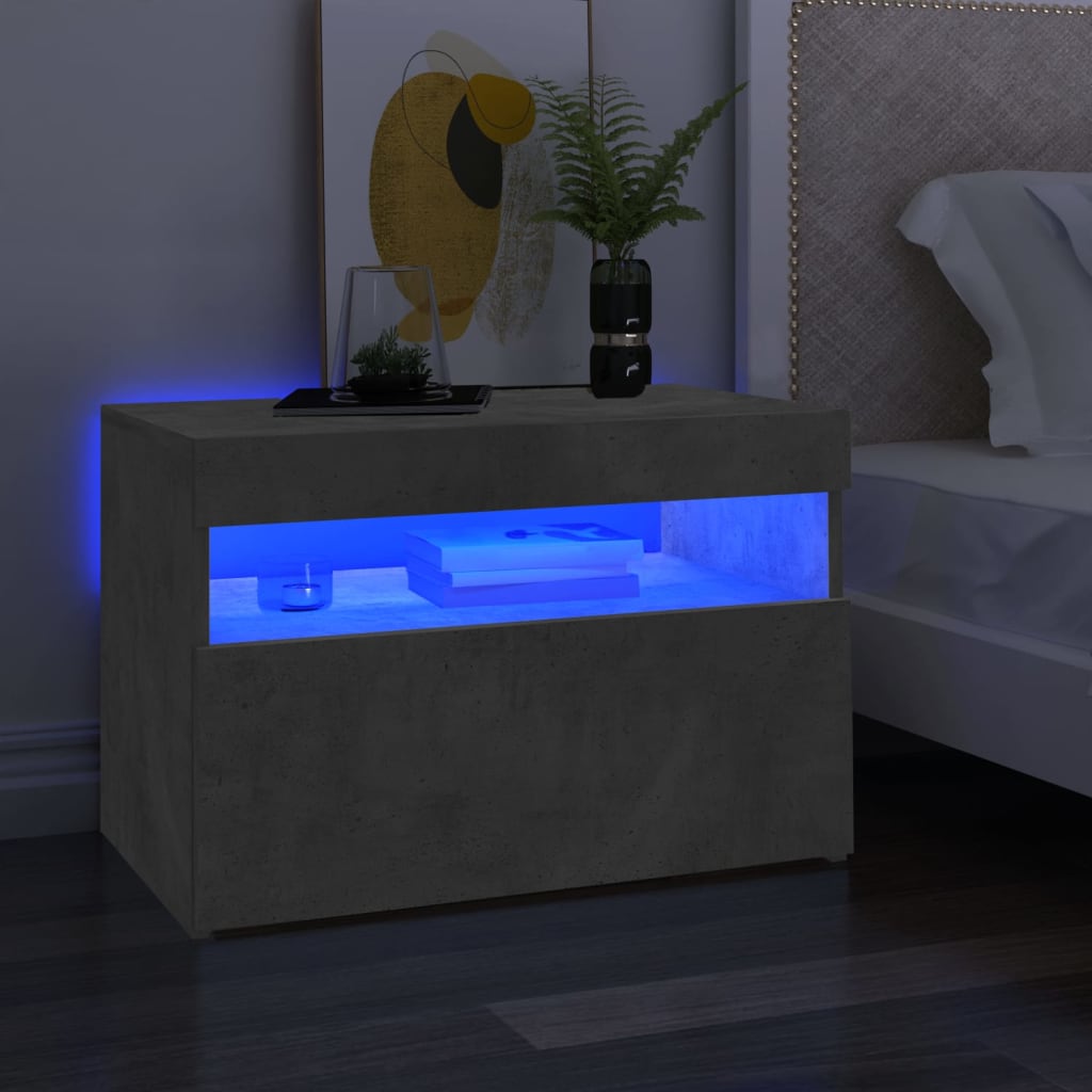 vidaXL Tv-meubelen 2 st met LED-verlichting 60x35x40 cm betongrijs