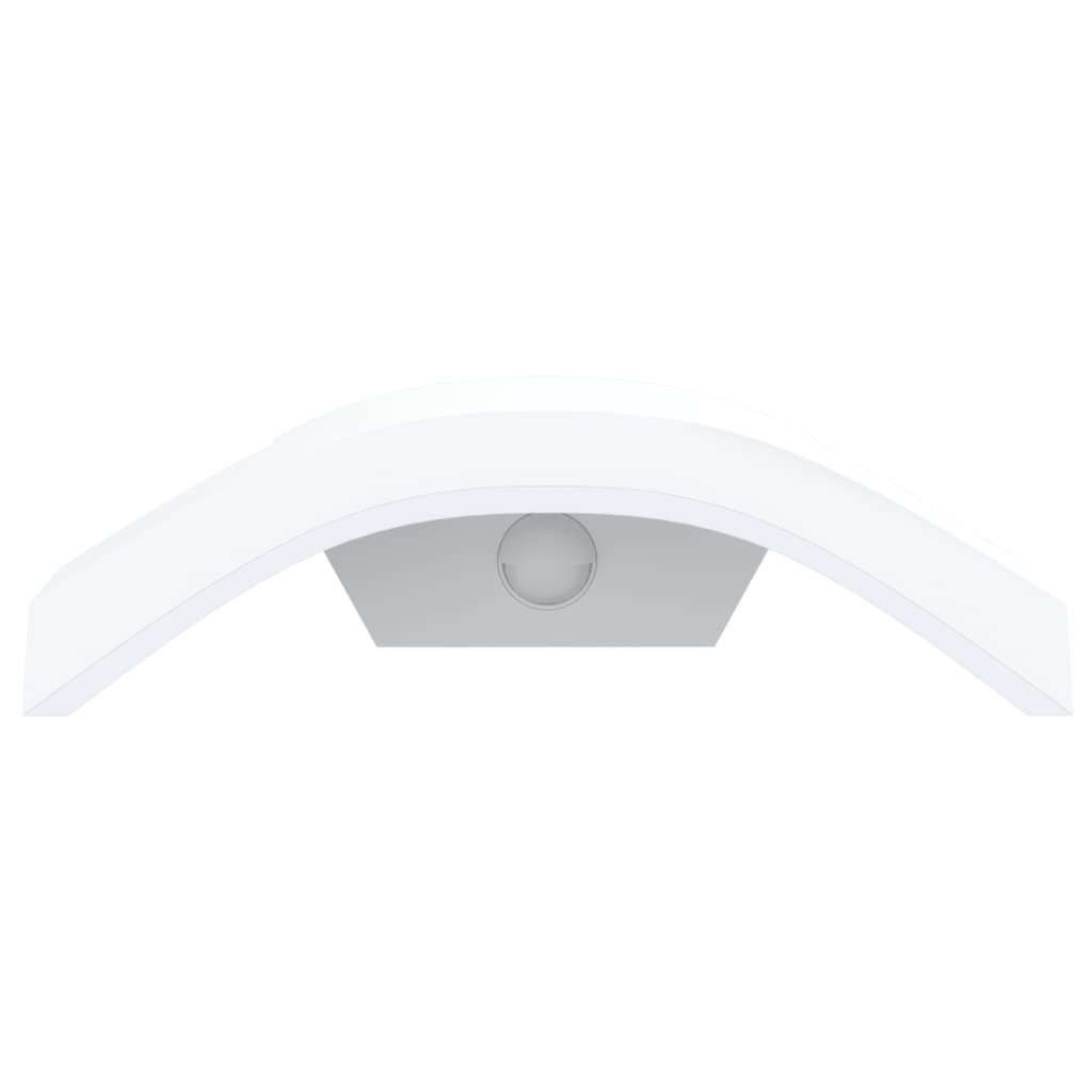 vidaXL Buitenwandlamp LED met sensors gegoten aluminium wit