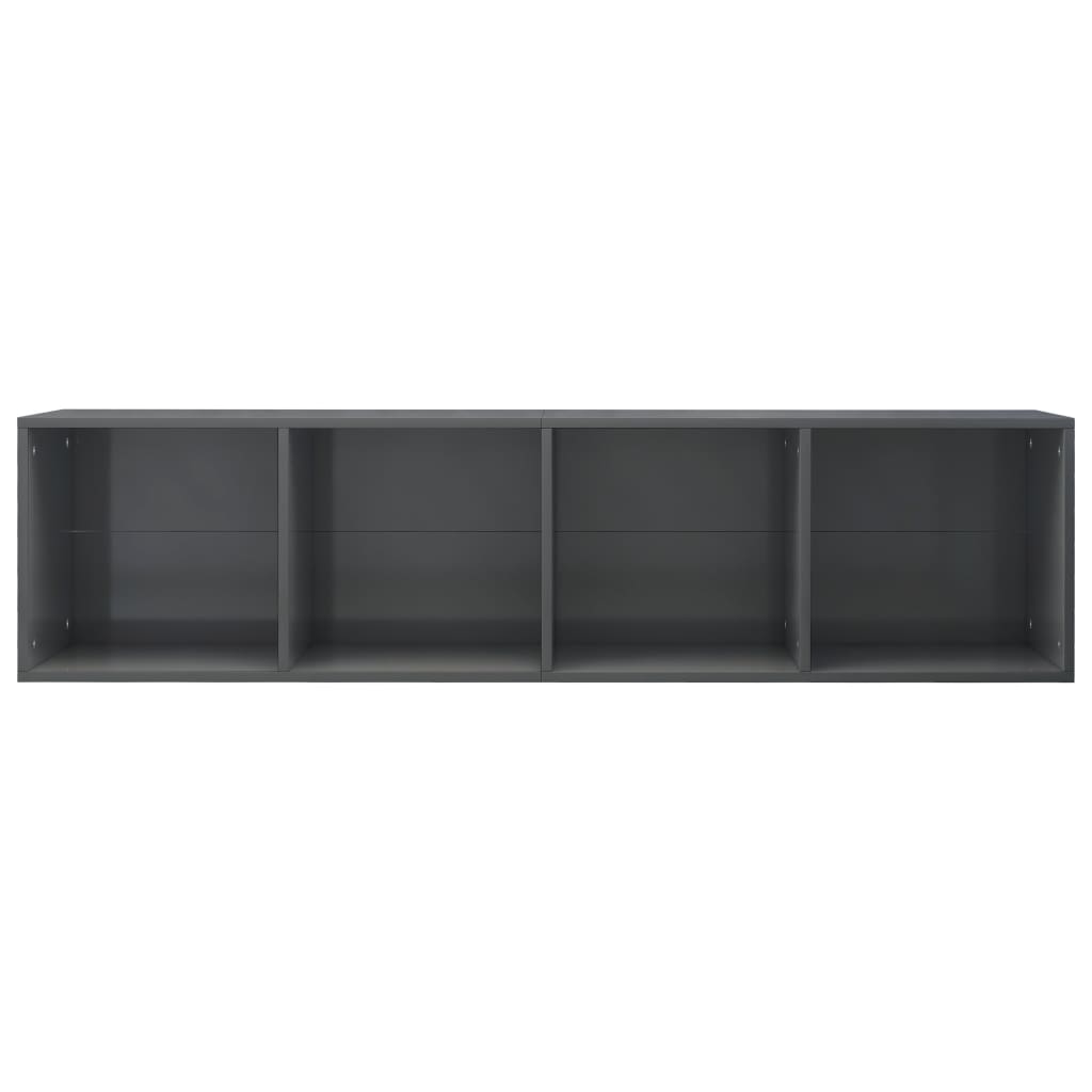 vidaXL Boekenkast/tv-meubel 36x30x143 cm bewerkt hout hoogglans grijs