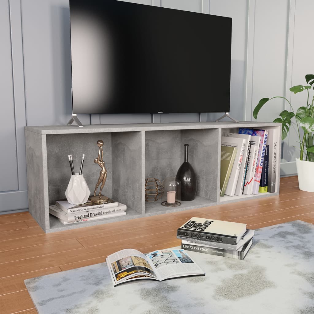 vidaXL Boekenkast/tv-meubel 36x30x114 cm bewerkt hout betongrijs
