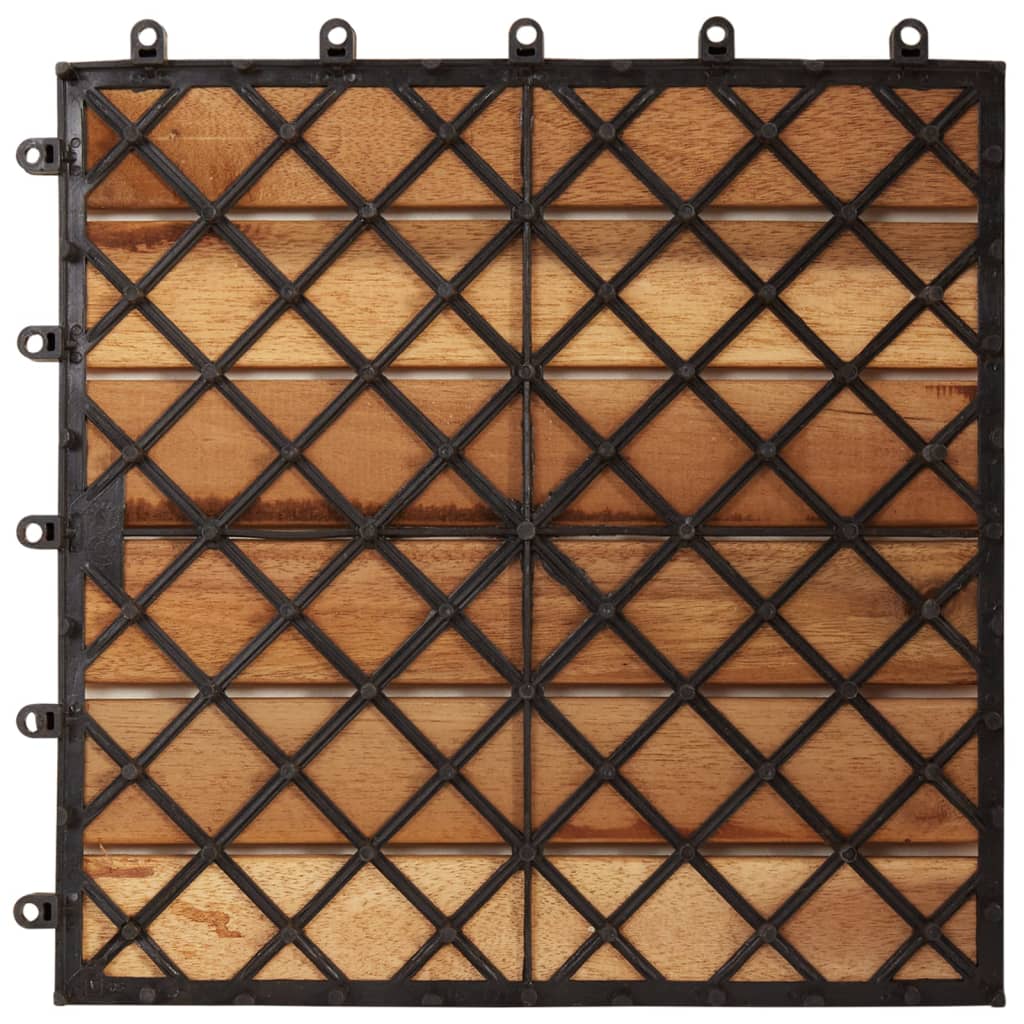 vidaXL Terrastegels acaciahout 30 x 30 cm verticaal patroon (10 stuks)