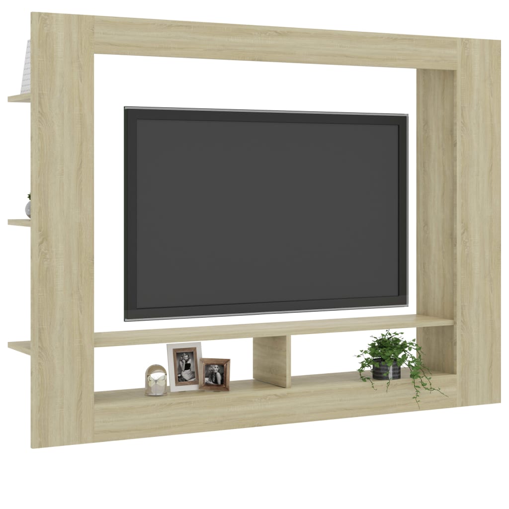 vidaXL Tv-meubel 152x22x113 cm bewerkt hout sonoma eikenkleurig