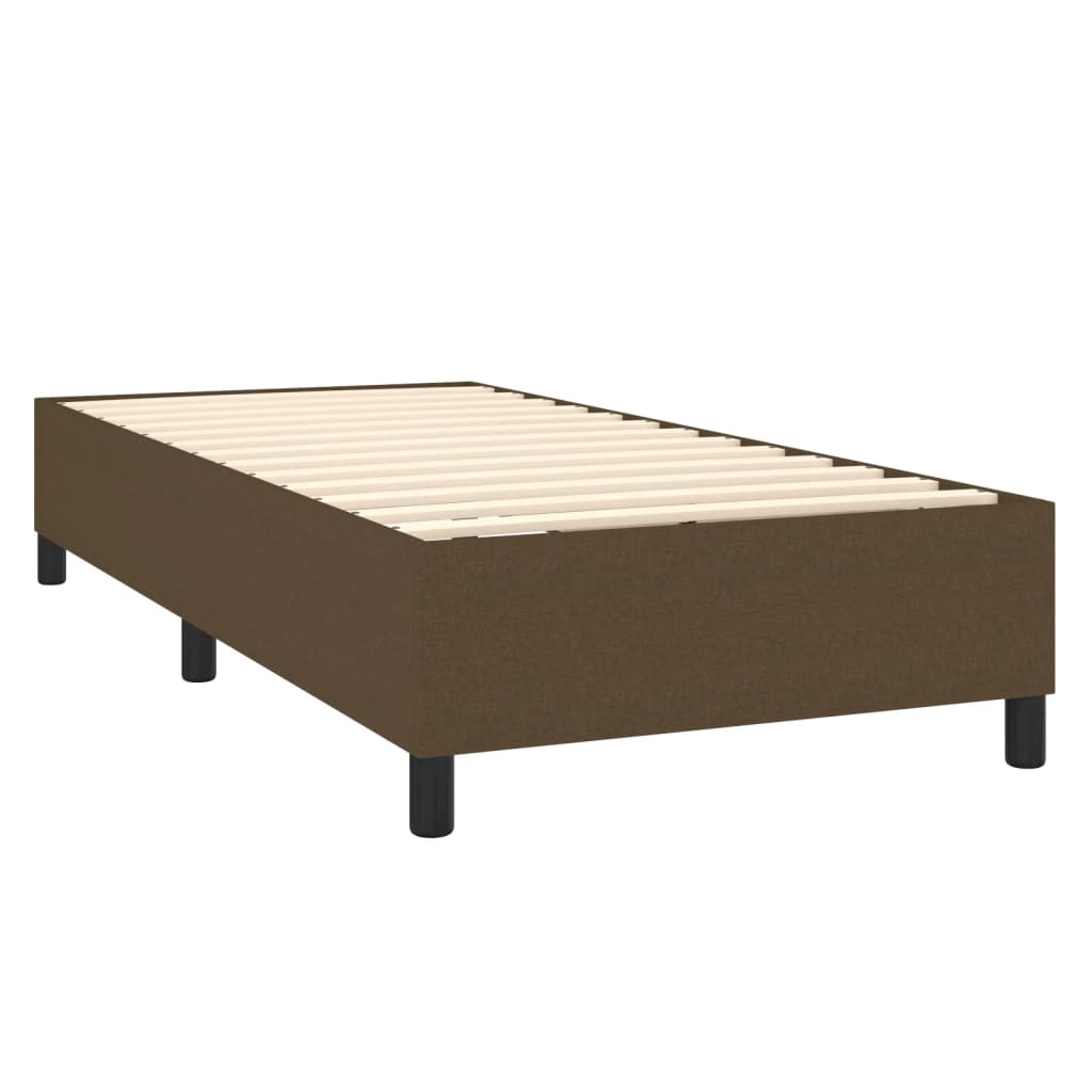 vidaXL Boxspring met matras stof donkerbruin 80x200 cm