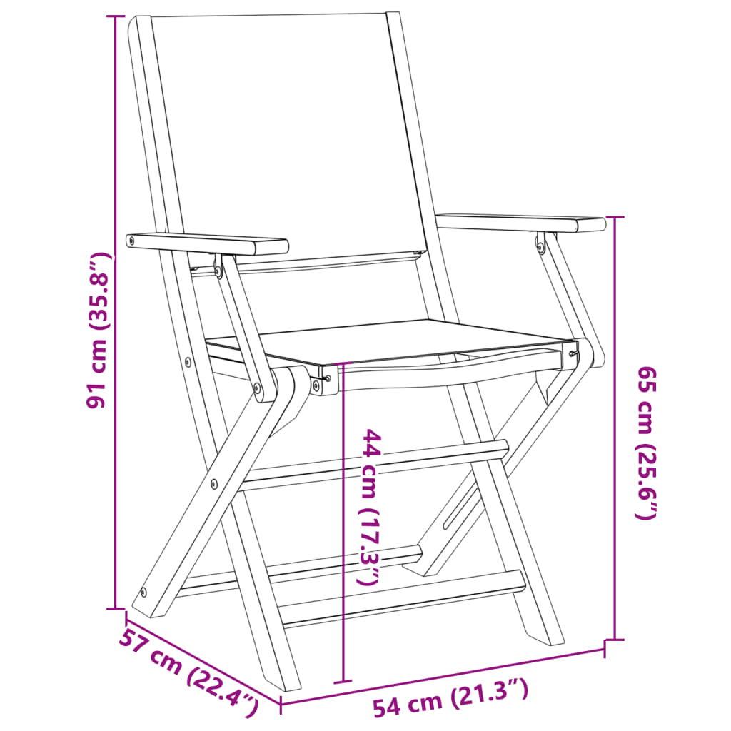 vidaXL Tuinstoelen 2 st massief acaciahout en stof beige