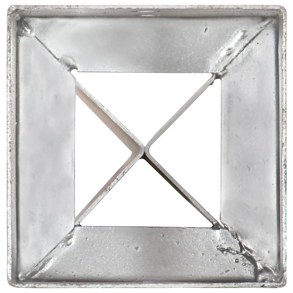 vidaXL Grondpinnen 6 st 10x10x91 cm gegalvaniseerd staal zilverkleurig
