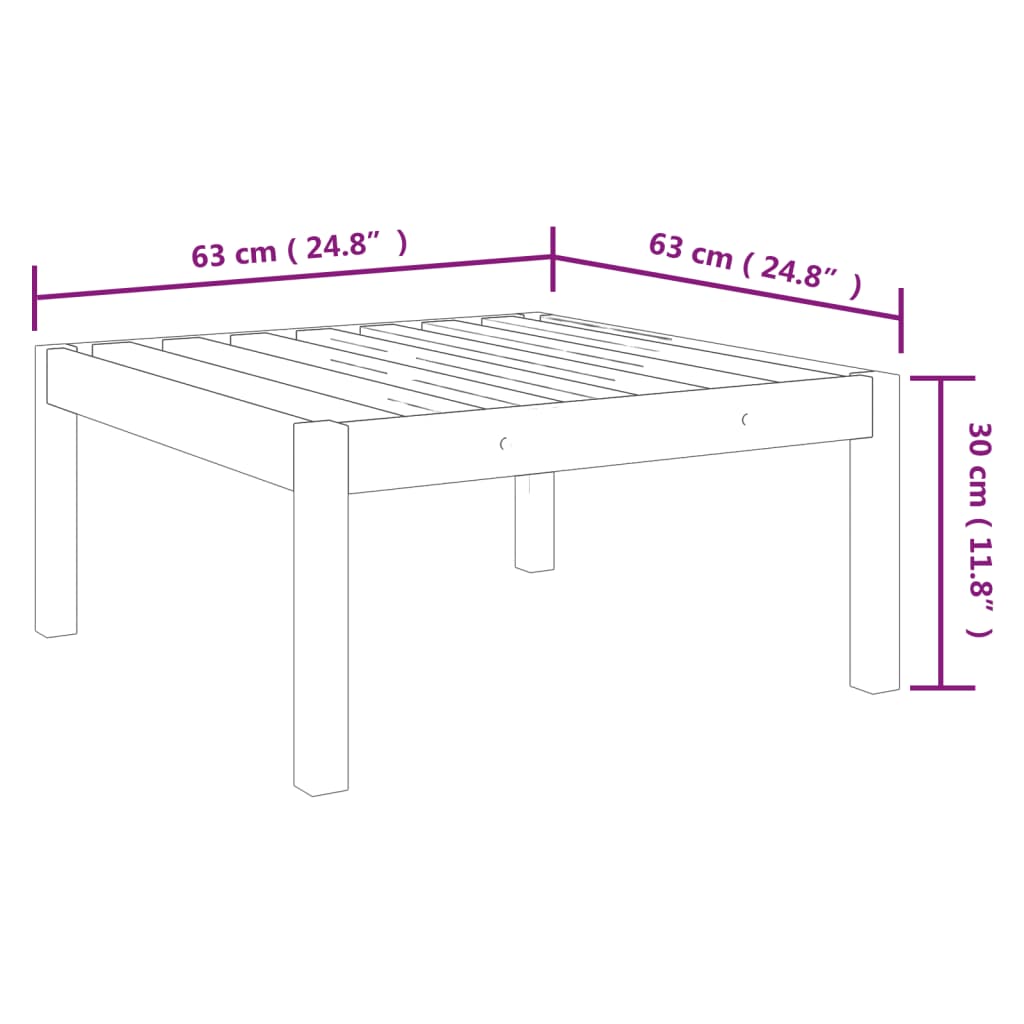 vidaXL 4-delige Loungeset met kussens massief acaciahout crème