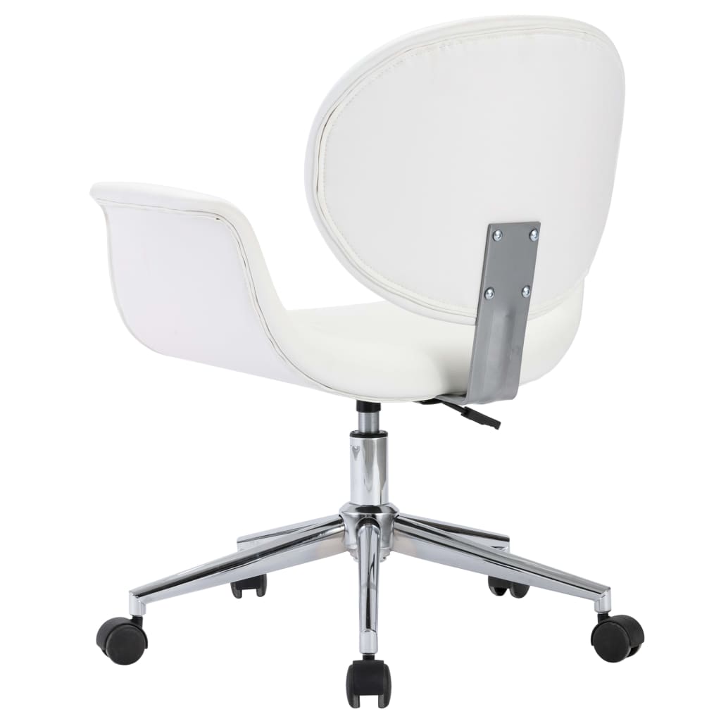vidaXL Kantoorstoel draaibaar kunstleer wit