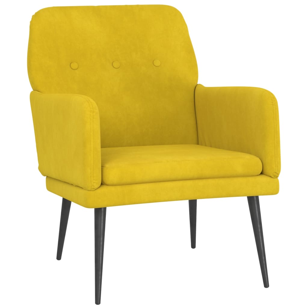 vidaXL Fauteuil 62x79x79 cm fluweel geel