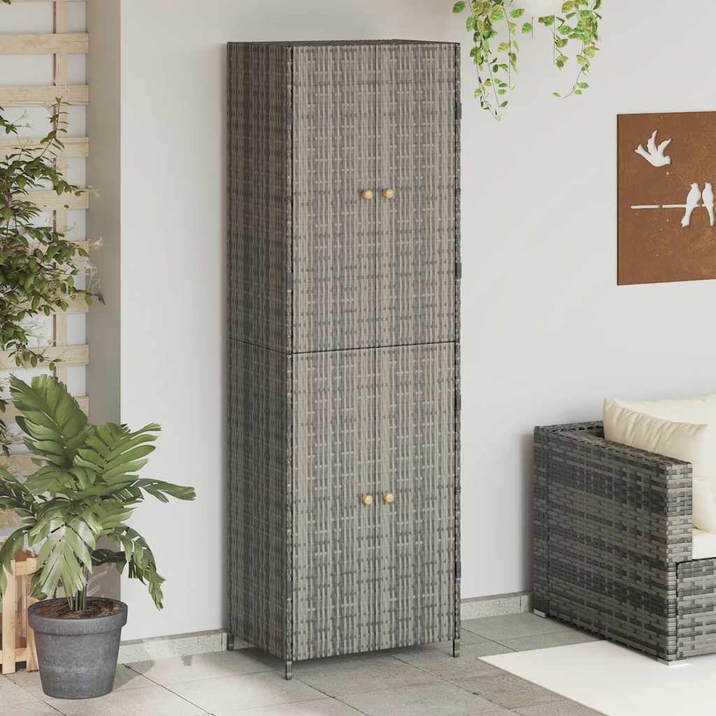 vidaXL Tuinkast 55x55x111 cm poly rattan beige, tuin kast, kastje