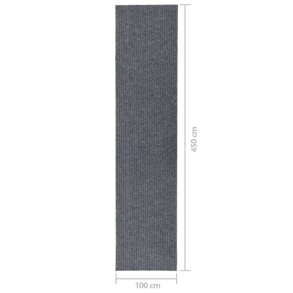 vidaXL Droogloopmat 100x450 cm grijs