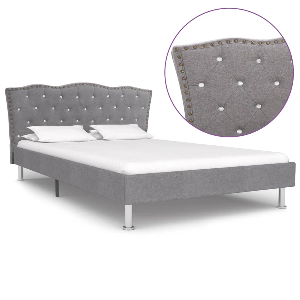 vidaXL Bedframe stof lichtgrijs 120x200 cm
