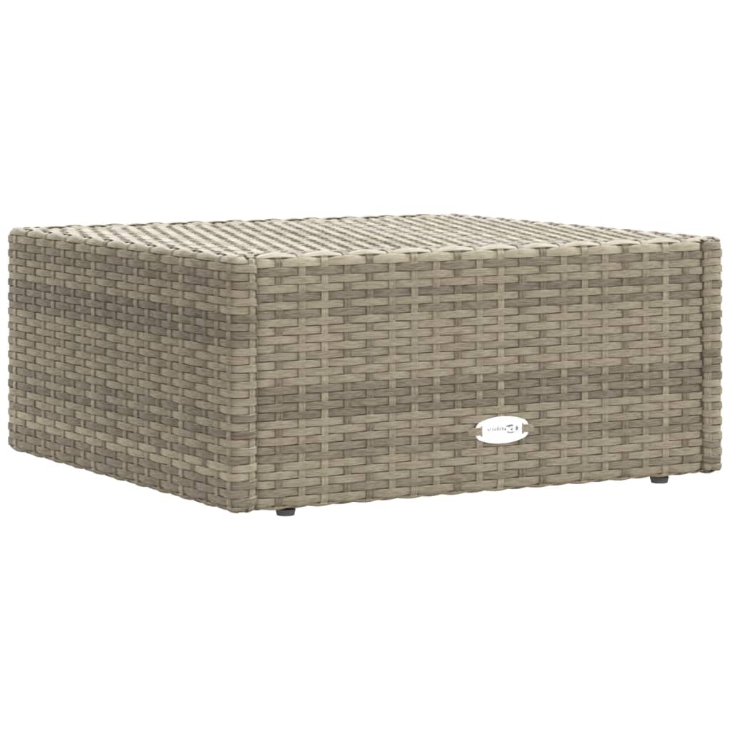 vidaXL 4-delige Loungeset met kussens poly rattan grijs