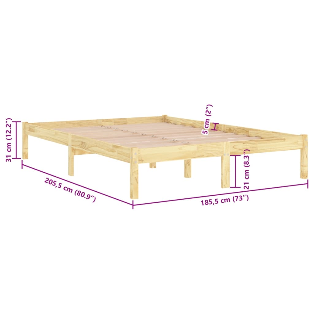 vidaXL Bedframe massief hout 180x200 cm