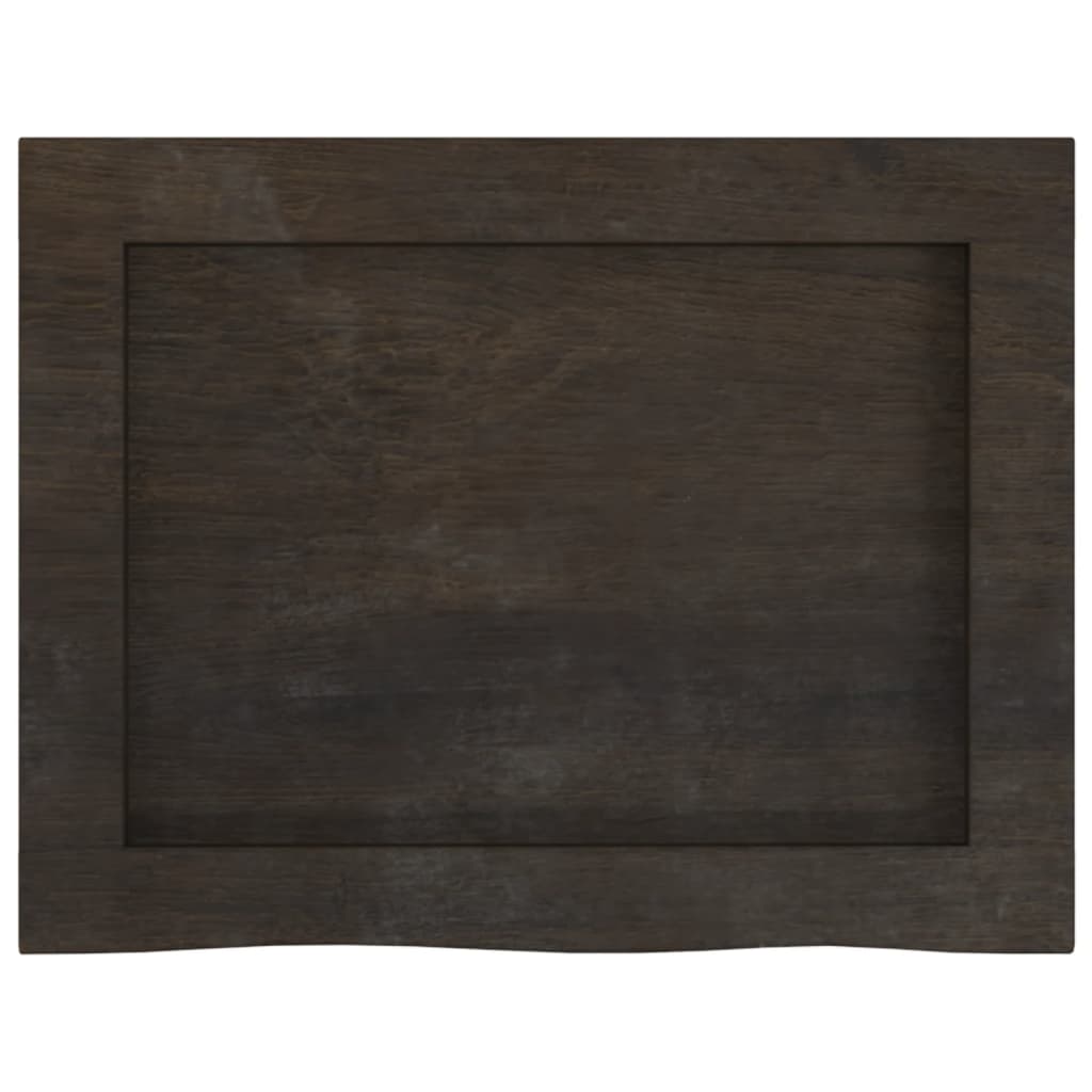 vidaXL Wastafelblad 40x30x(2-4) cm behandeld massief hout donkerbruin