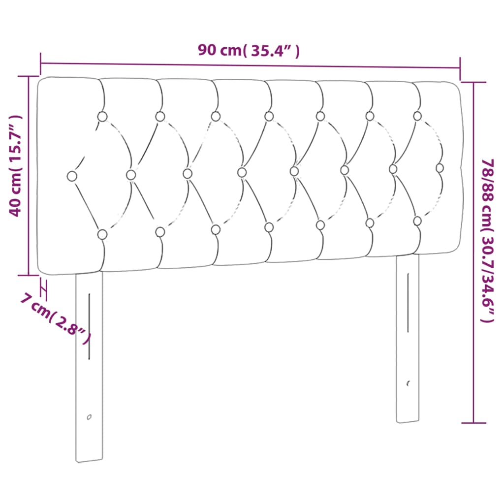 vidaXL Hoofdbord 90x7x78/88 cm fluweel donkergroen