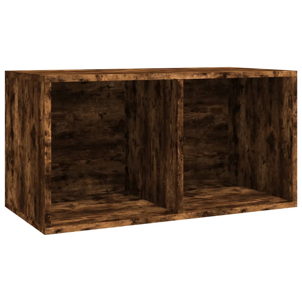 vidaXL Opbergbox voor LP's 71x34x36 cm bewerkt hout gerookt eikenkleur