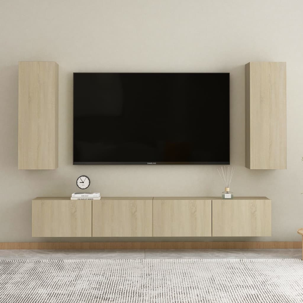 vidaXL Tv-meubel 30,5x30x90 cm spaanplaat sonoma eikenkleurig