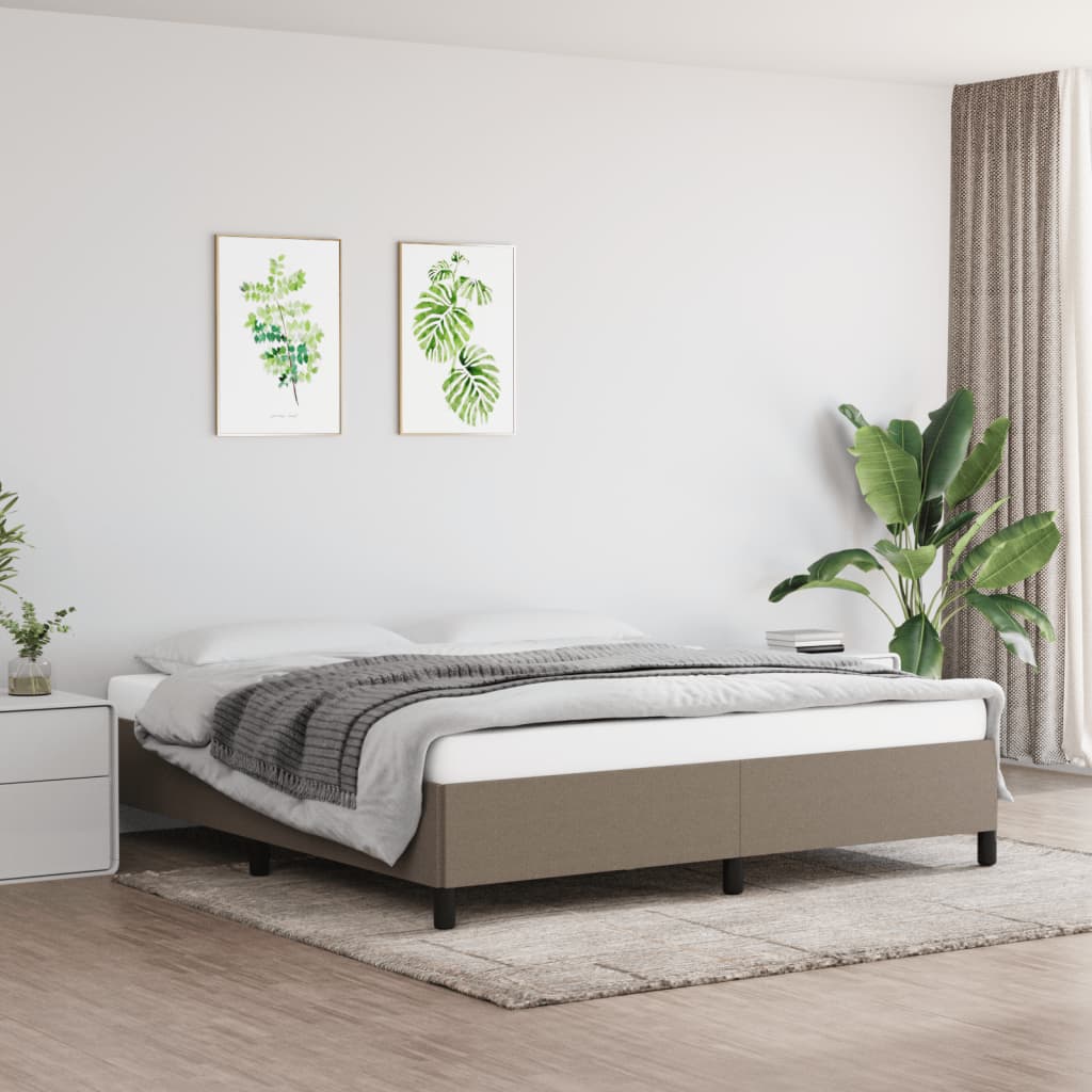 vidaXL Bedframe zonder matras stof taupe 180x200 cm