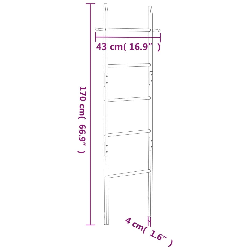 COSTWAY Handdoekhouder, 5 niveaus, ladderrek, handdoekladder
