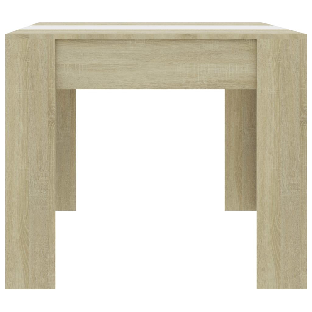 vidaXL Eettafel 180x90x76 cm bewerkt hout wit en sonoma eikenkleurig