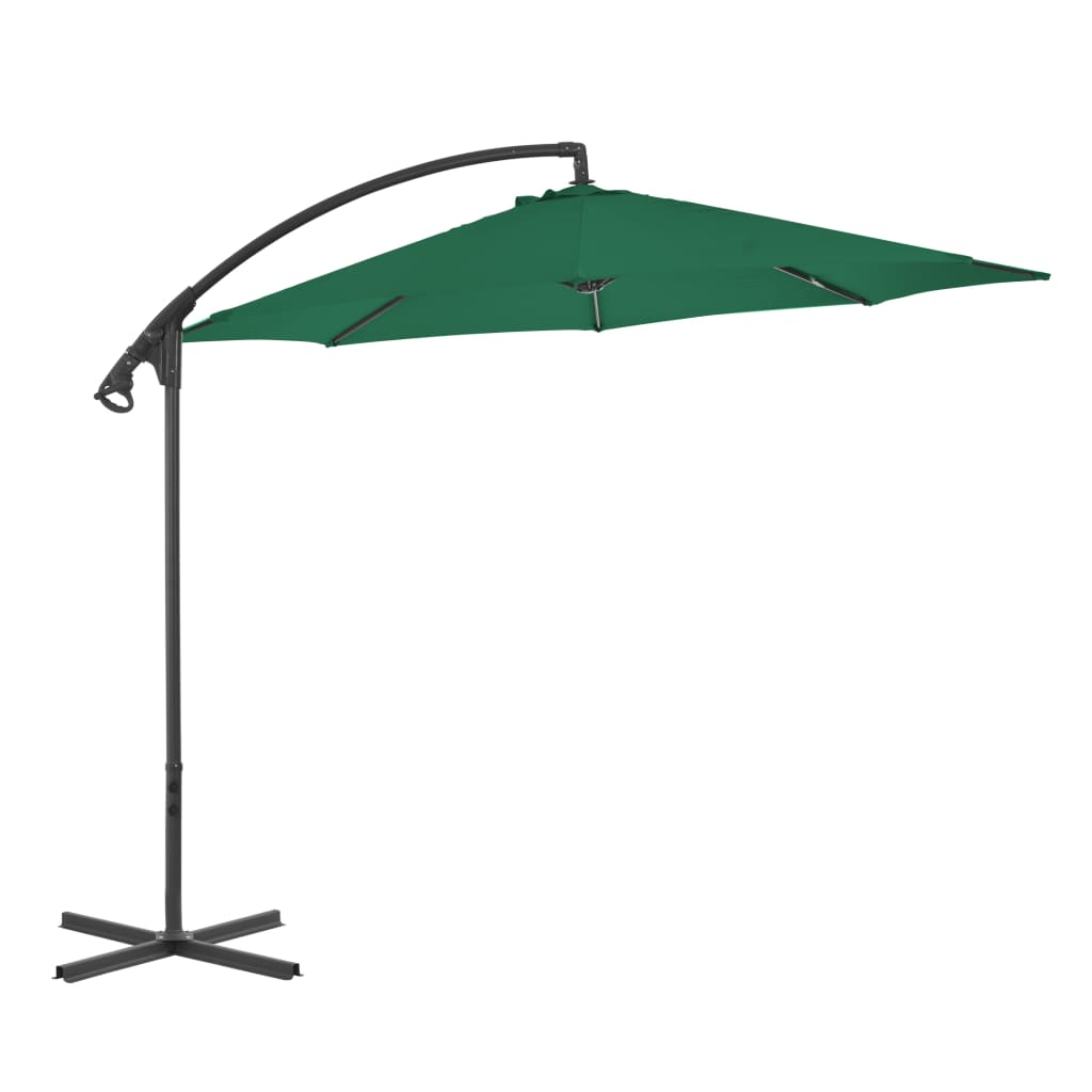 vidaXL Zweefparasol met stalen paal 300 cm groen