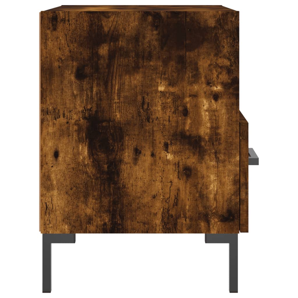 vidaXL Nachtkastje 40x35x47,5 cm bewerkt hout gerookt eikenkleurig