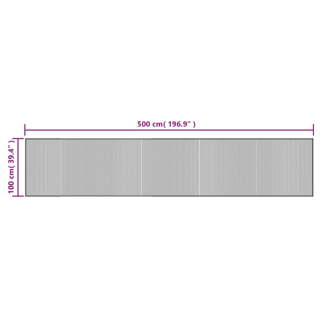 vidaXL Vloerkleed rechthoekig 100x500 cm bamboe bruin