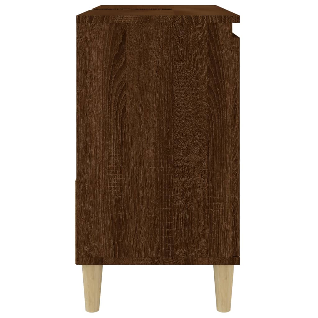vidaXL Badkamerkast 65x33x60 cm bewerkt hout bruin eikenkleur