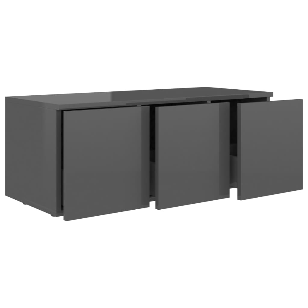 vidaXL Tv-meubel 80x34x30 cm bewerkt hout hoogglans grijs