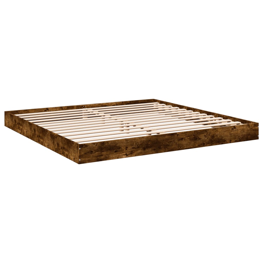 vidaXL Bedframe bewerkt hout gerookt eikenkleurig 200x200 cm
