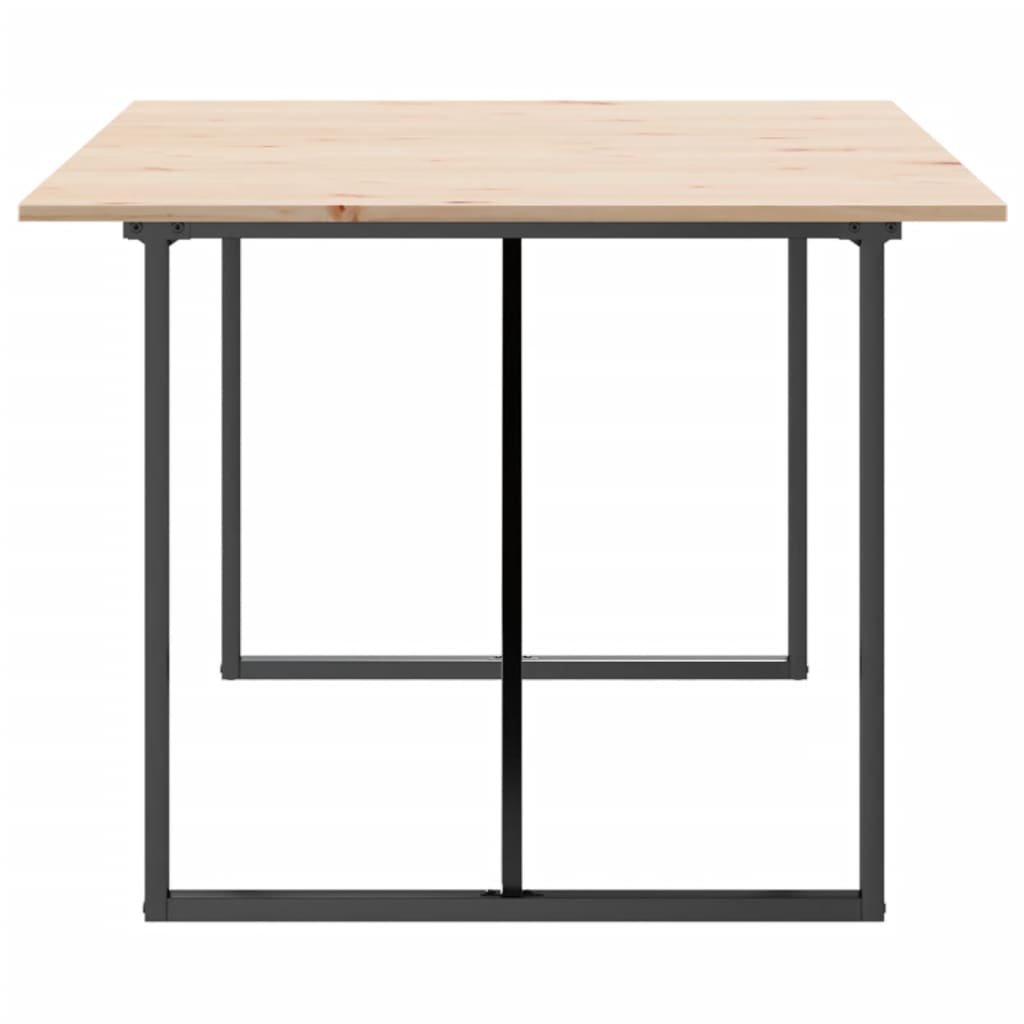 vidaXL Eettafel O-frame 200x100x75 cm massief grenenhout en gietijzer