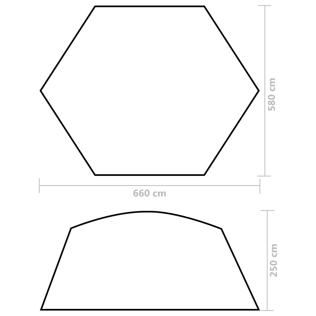 vidaXL Zwembadtent 660x580x250 cm stof groen