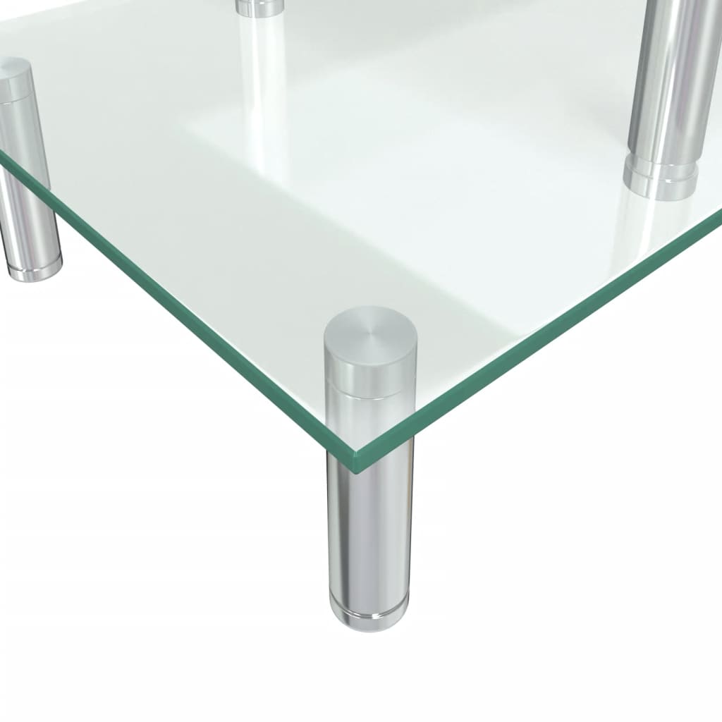 vidaXL Monitorstandaard 2-laags transparant glas