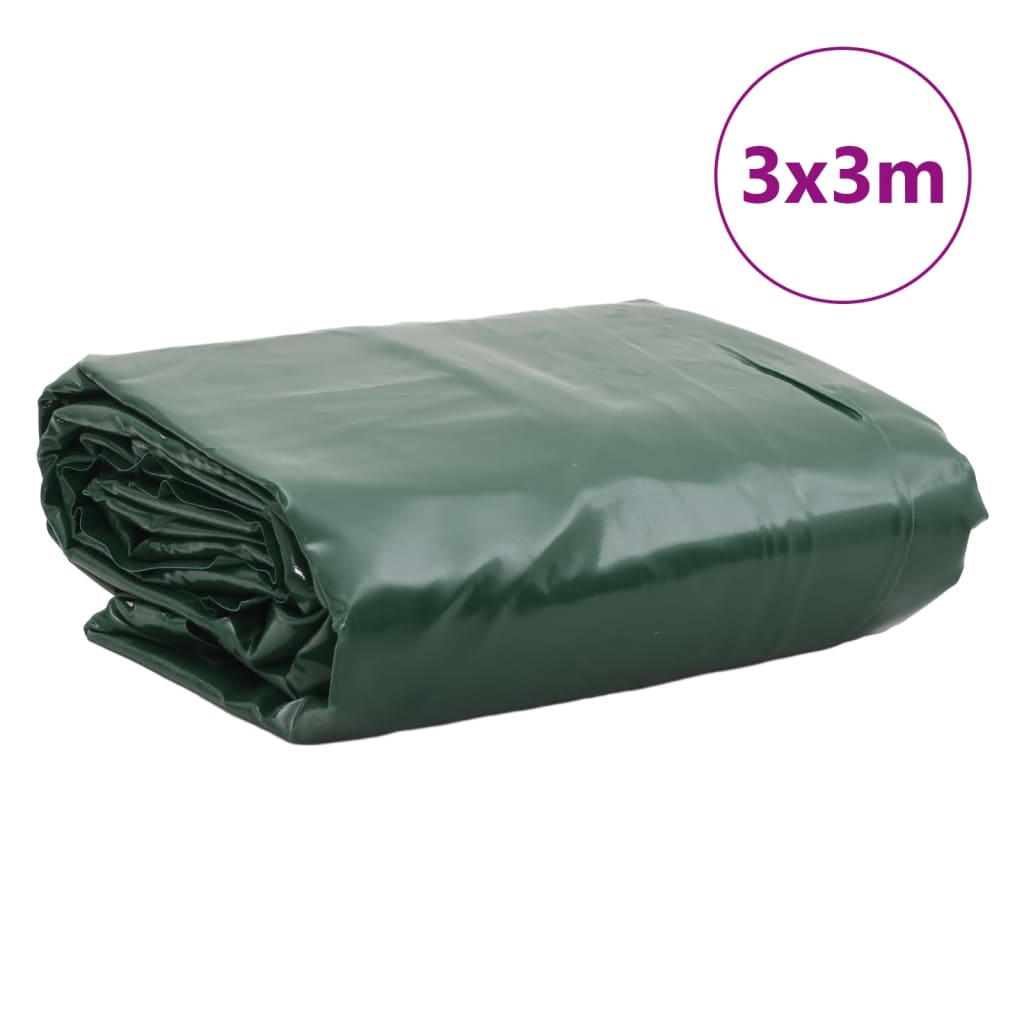 vidaXL Dekzeil 650 g/m² 3x3 m groen