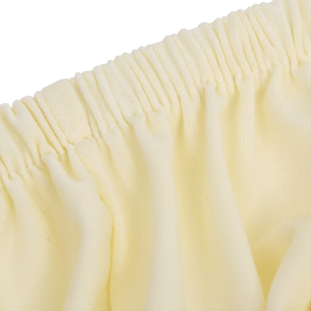vidaXL Driezitsbankhoes stretch polyester jersey crèmekleurig
